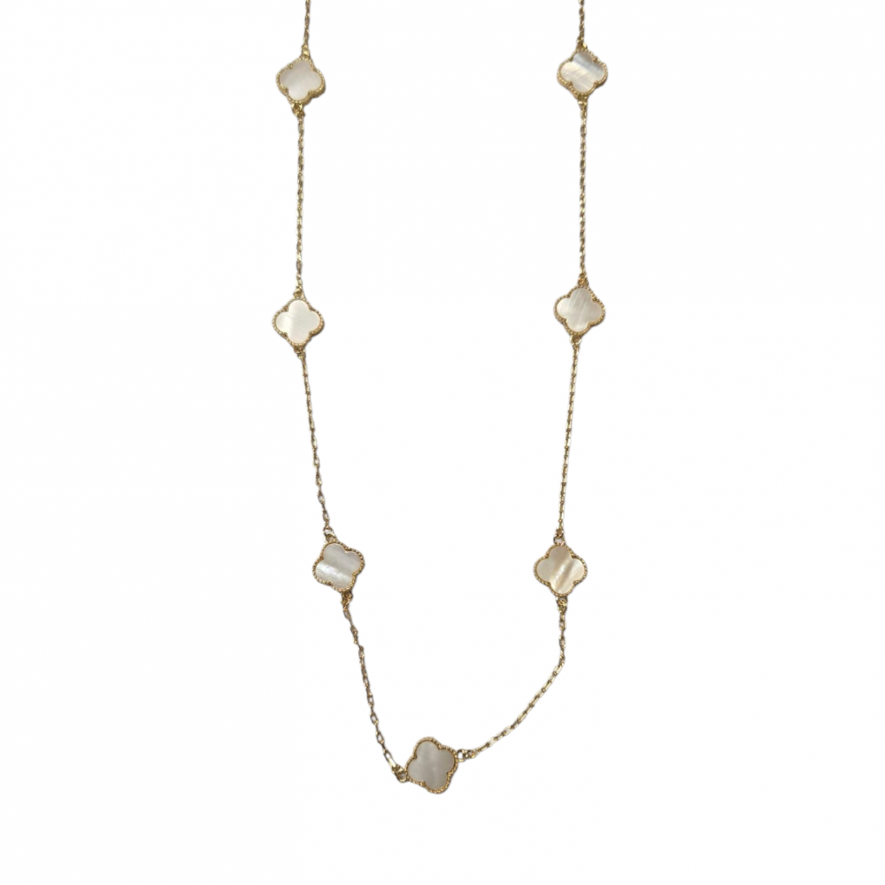 Merx Sofistica Long Necklace - Gold+CRY/White 700-161 Merx Sofistica Long Necklace - Gold+CRY/White 700-161