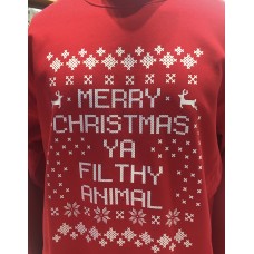Merry Christmas Ya Filthy Animal Sweatshirt Unisex Red