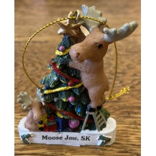 Moose Jaw Christmas Ornament Moose In Tree