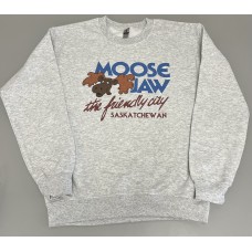 Moose Jaw Retro The Friendly City Crewneck Sweatshirt Ash