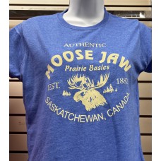Moose Jaw Prairie Basics T-Shirt Heather Royal Ladies Junior