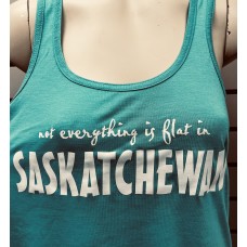 Saskatchewan Flat T-Shirt Ladies Bella Flowy Tank Teal