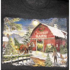 Christmas Barn Sweatshirt Black Heather Unisex