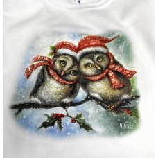 Christmas Owls Sweatshirt White Unisex