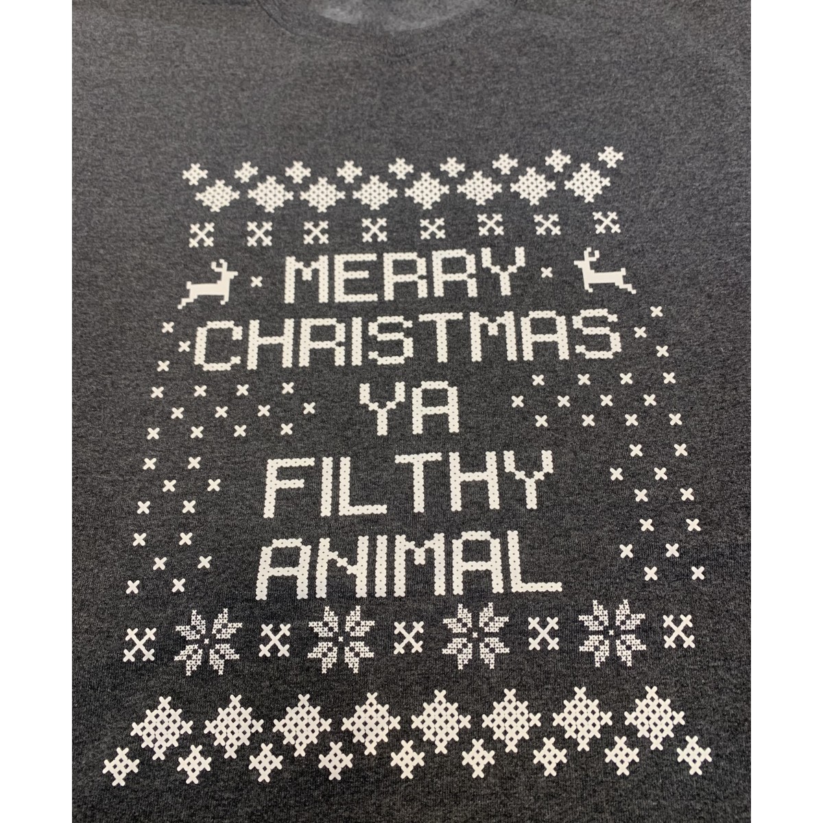 Merry Christmas Ya Filthy Animal Sweatshirt Unisex Black Heather