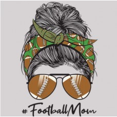 Printed Sports Grey Sweatshirt Football Mom Bun