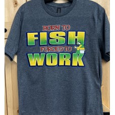 Printed Dark Heather T-Shirt Born to Fish Printed Dark Heather T-Shirt Born to Fish