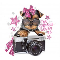 BP18194HLR4 Puppy Camera Rhinestones