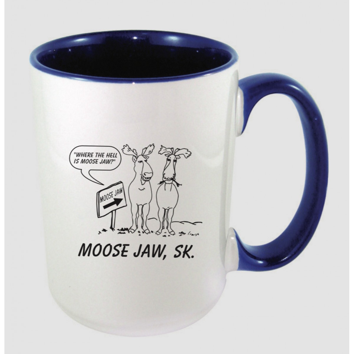 Moose Jaw Mug Where The H Is Moose Jaw White/Cobalt Blue 14oz