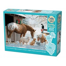 Cobble Hill Jigsaw Puzzle: Winter Barnyard Family Cobble Hill Jigsaw Puzzle: Winter Barnyard Family