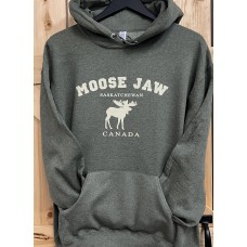 Moose Jaw Standing Moose Pullover J Heather Military Green