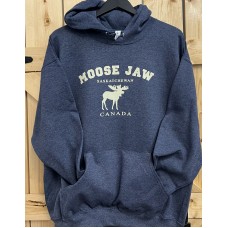 Moose Jaw Standing Moose Pullover J Heather Navy