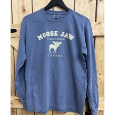 Moose Jaw Standing Moose - Long Sleeve Blue Jean