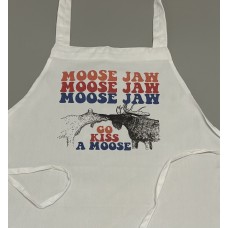 Moose Jaw Go Kiss a Moose Apron White