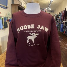 Moose Jaw Standing Moose Sweatshirt Maroon