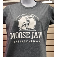 Moose Jaw Canada's Most Notorious Official T-Shirt Dark Heather Ladies Junior