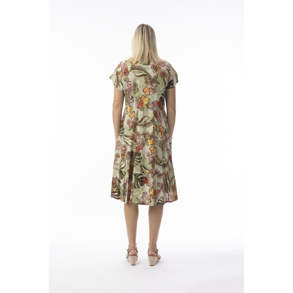 Orientique - Lima Olive Dress - Layers Sleeveless #20-105