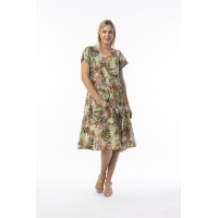 Orientique - Lima Olive Dress - Layers Sleeveless #20-105