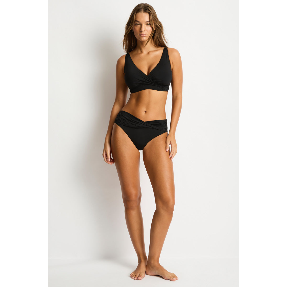 Sea Level - Eco Essentials Cross Front Tie Back Top - Black