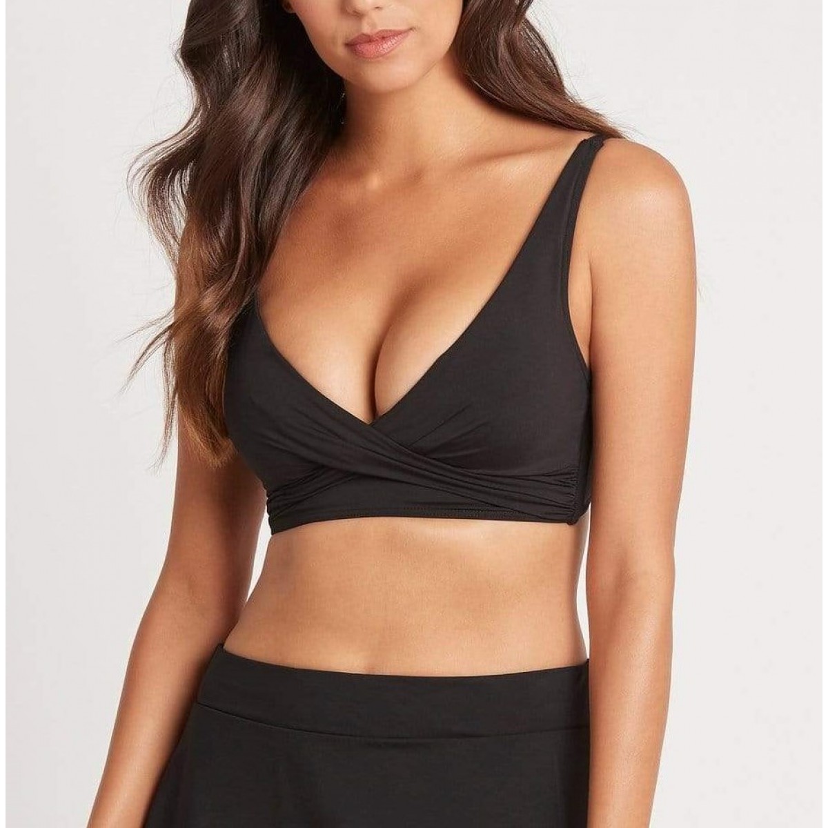 Sea Level - Essentials Cross Front Bra Top - Black