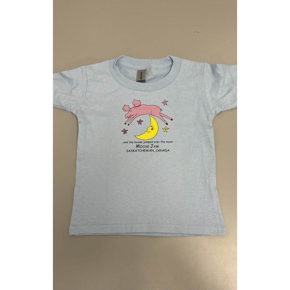 Moose Jaw Moose Moon Toddler T-Shirt Light Blue