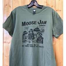 Moose Jaw Al Capone Gambling T-Shirt Military Green