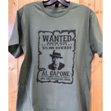Moose Jaw Wanted Al Capone - Military Green T-Shirt