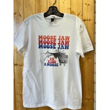 Moose Jaw Go Kiss a Moose T-shirt White 