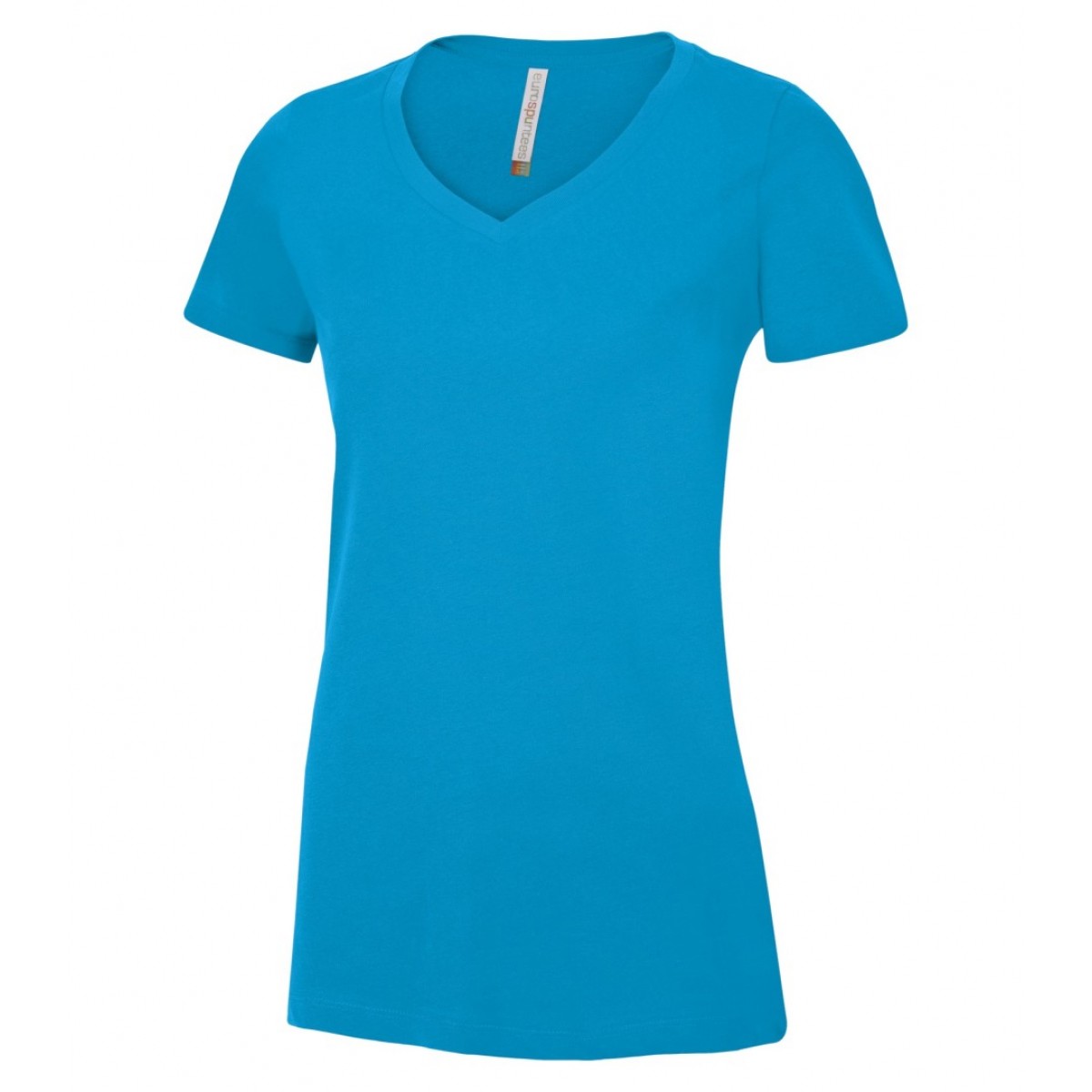 ATC Ladies V-Neck Ring Spun T Sapphire