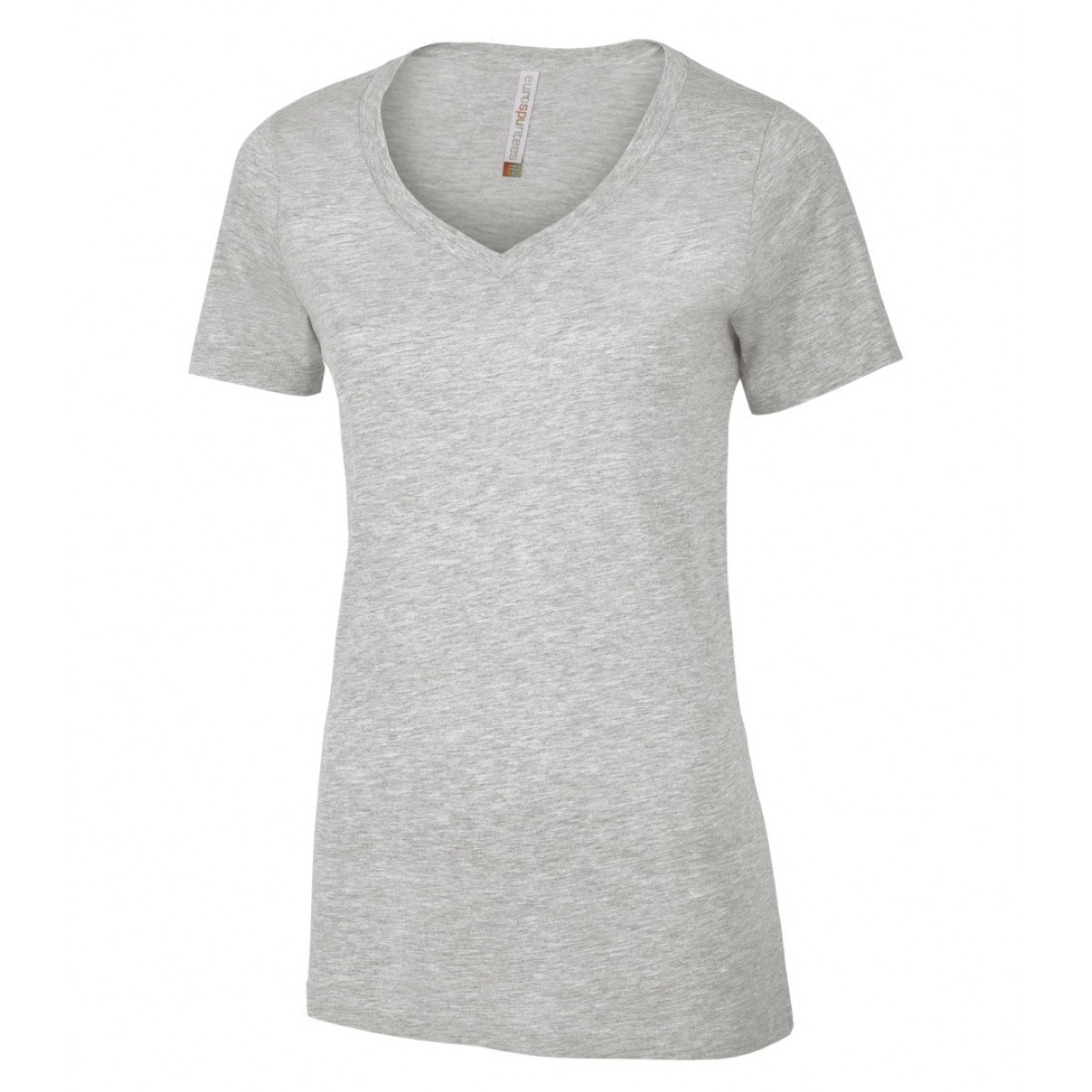 ATC Ladies V-Neck Ring Spun T Athletic Grey