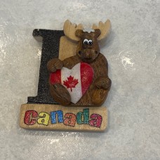 Magnet Wood I Heart Canada Moose